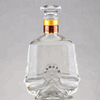 750 ml aangepaste flessen super flint glas materiaal brandy glas fles met kurk