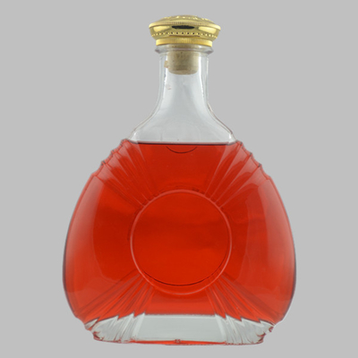 750 ml aangepaste flessen super flint glas materiaal brandy glas fles met kurk