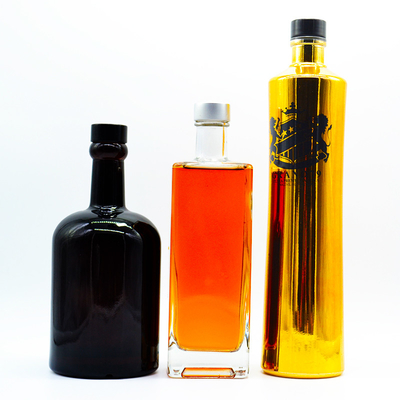 Warm stempelen van het oppervlak Gelaagde flessen voor vodka gin spirit 500 ml 1 liter