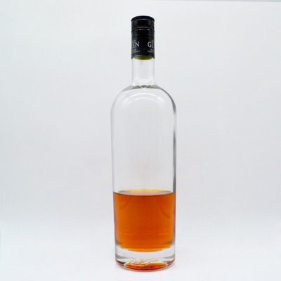 Leeg 500 ml 1000 ml 1 liter Mat zwart en wit aangepaste vorm alcohol gin flessen