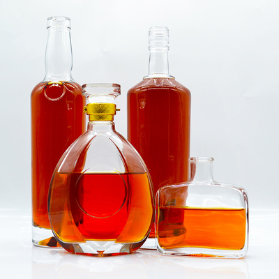 Leeg 500 ml 1000 ml 1 liter Mat zwart en wit aangepaste vorm alcohol gin flessen