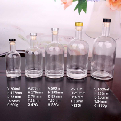FOB Leeg glasfles voor vodka, whisky en wijn