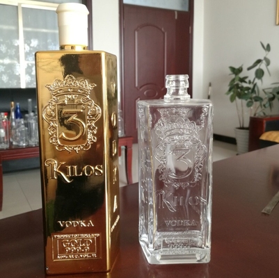 Op maat gemaakte Clear Flint 500ml vierkant glasflessen voor drank