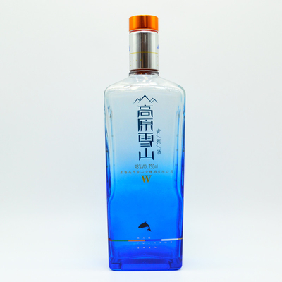 700 ml 750 ml 1 liter aangepaste rum alcoholflessen met kurkstop in Super Flint glas