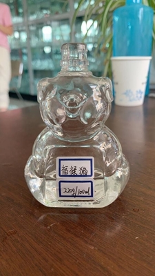 Doorzichtige Flinten Glas Sneeuwman Vorm Whisky Fles met Decal oppervlak Handleiding