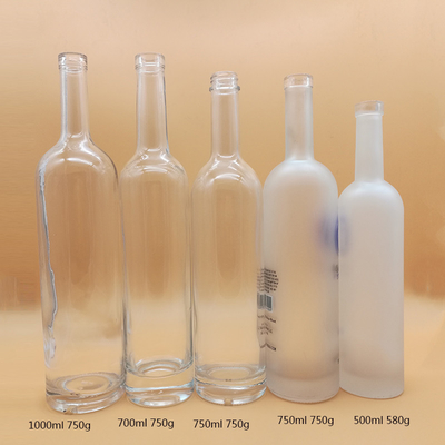 Decal Screen Printing Frosted Cork Vodka Flasje 500ml 750ml 1L Glasflasje voor Vodka