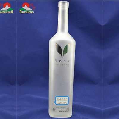 Decal Screen Printing Frosted Cork Vodka Flasje 500ml 750ml 1L Glasflasje voor Vodka