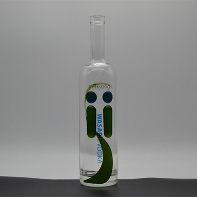 XO/Brandy/Whiskey/Vodka kristalwit glasfles met Decal-oppervlakte-handhaving