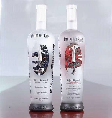 XO/Brandy/Whiskey/Vodka kristalwit glasfles met Decal-oppervlakte-handhaving