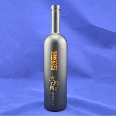 750 ml Black Label Whiskey Glasfles met Decal-oppervlak en Cork sluiting