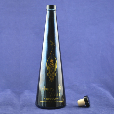 750 ml Black Label Whiskey Glasfles met Decal-oppervlak en Cork sluiting