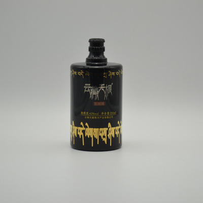 750 ml Black Label Whiskey Glasfles met Decal-oppervlak en Cork sluiting