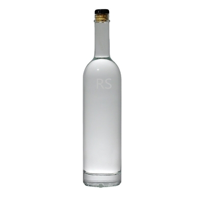 Duidelijke 750 ml glazen fles voor ronde dranken Whisky Champagne Spirit 500 ml capaciteit