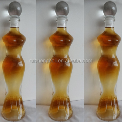 Gepersonaliseerde 24oz 26oz glazen pot in man en vrouw lichaam vorm met Decal oppervlak handhaving