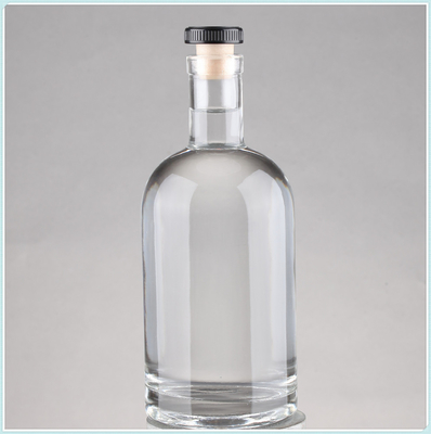 Duidelijke lege warm gestempelde super flint glazen drankflessen met kurk 75cl Capaciteit 750ml