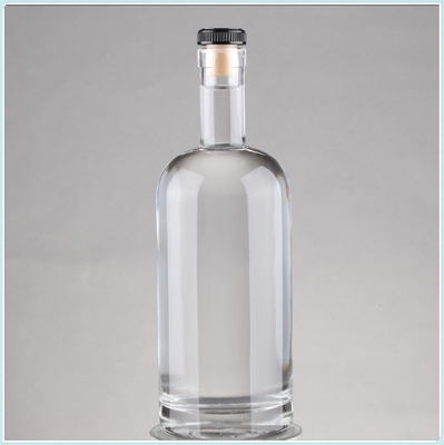 Duidelijke lege warm gestempelde super flint glazen drankflessen met kurk 75cl Capaciteit 750ml