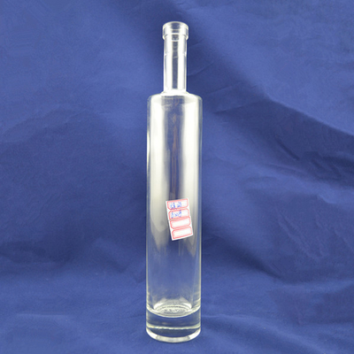 Aanpasbare logo's Slim hoge ronde glazen flessen vodka drank met kurkzegel