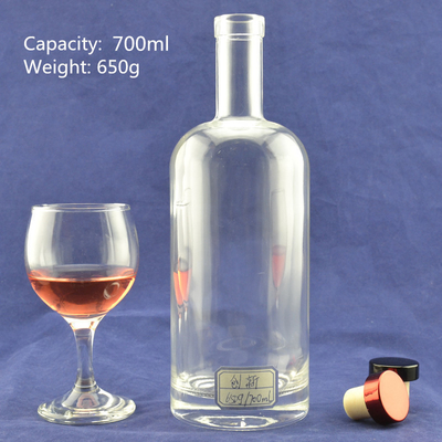 Glaskraag 750 ml Super Flint Rum lege drankfles voor het vervoer van dranken