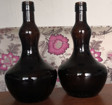 Warm stempelen 750 ml Amber glasfles voor wodka whisky brandy drank