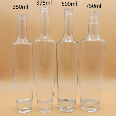 Duidelijke 750 ml glazen drankflessen voor wodka Whisky Spirits Alcohol