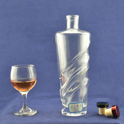 500 ml 750 ml glazen vodka whisky flessen super flint glas materiaal en platte basis ontwerp