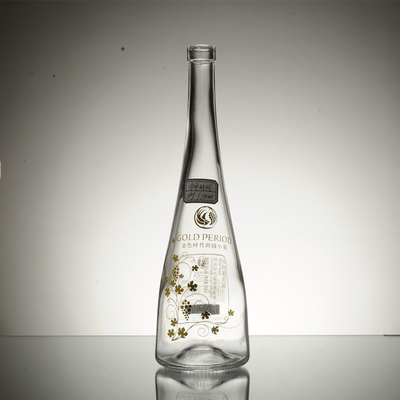 750 ml heldere glasfles Vodka met hoog flint glasmateriaal en kurk afdichting