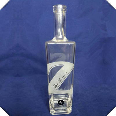Warm stempelen oppervlak hantering super flint topklasse gin vodka 750 ml vierkant glasfles FOB