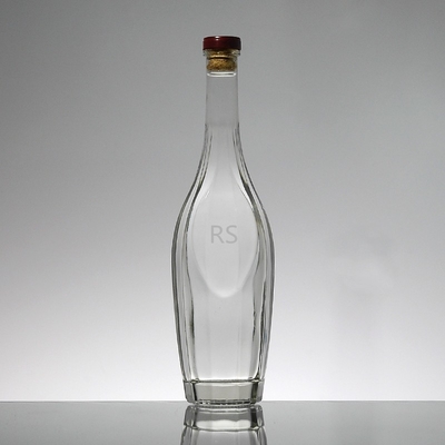 Hoog dunne glasfles voor drank voor whisky/brandy/vodka, afgesloten met afdraaibaar deksel