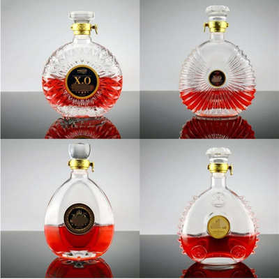 750 ml gitaarvormige glazen flessen voor brandy vodka wijn geverfde kleur en duurzaam