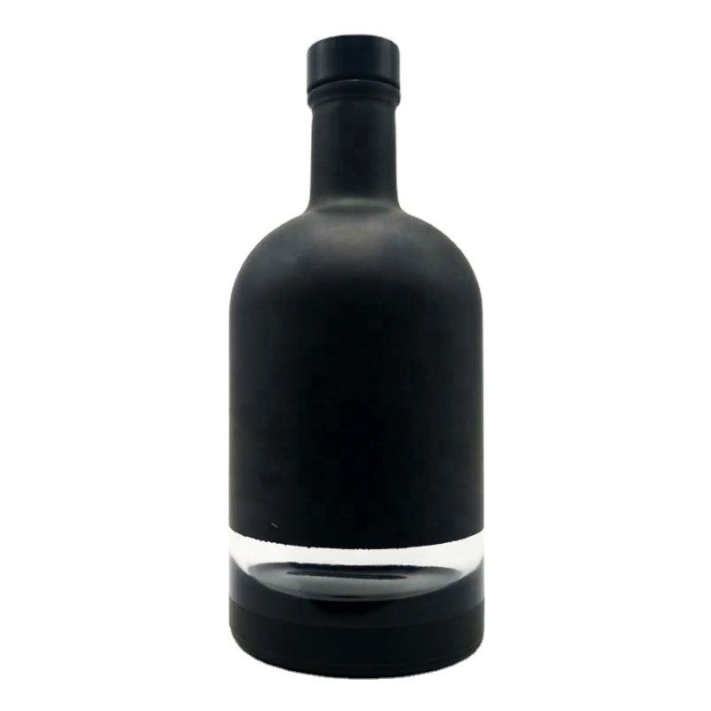 Duidelijke ronde 700 ml 750 ml drank rum wodka glazen fles met Super Flint kraag materiaal