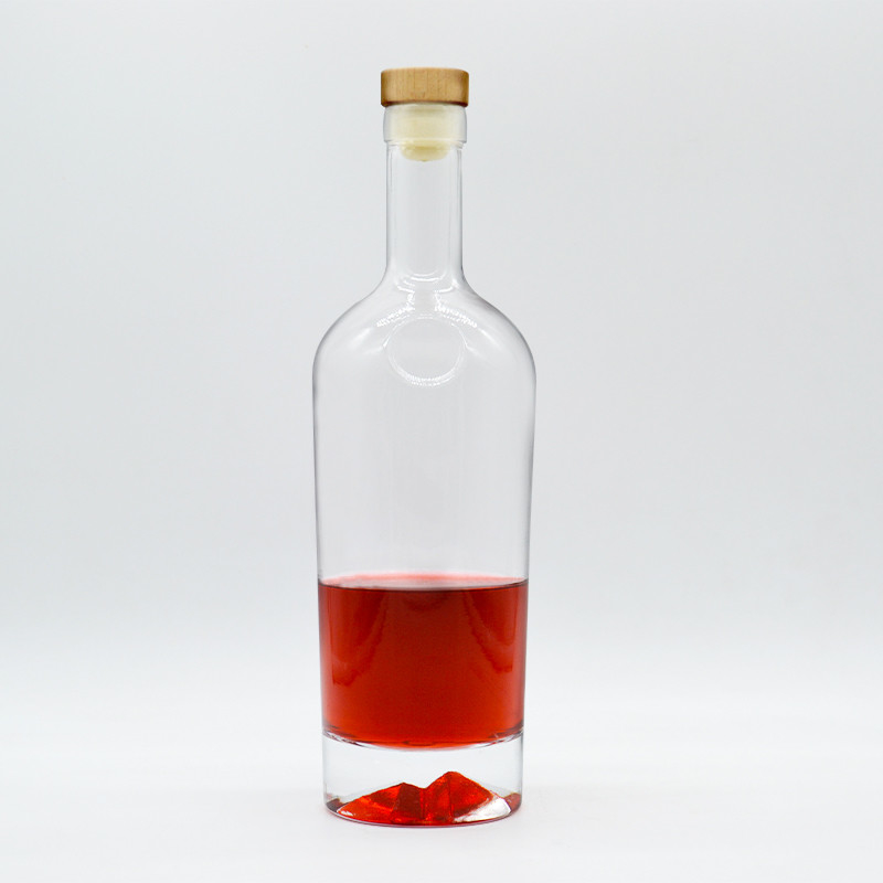 Glasflessen 750 ml lege bevroren Super Flint Spirits Liquorflessen met kurktop