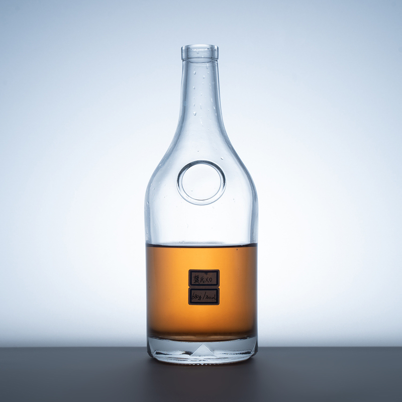 Hoofdmateriaal Super Flint Glas Brandy XO Mini Champagnecilinders met Ahornblad