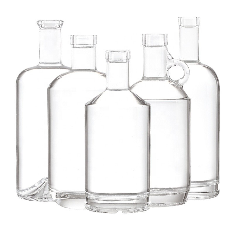 500 ml 700 ml 750 ml 1000 ml glazen warm gestempelde drankflessen voor whisky Brandy Rum Gin