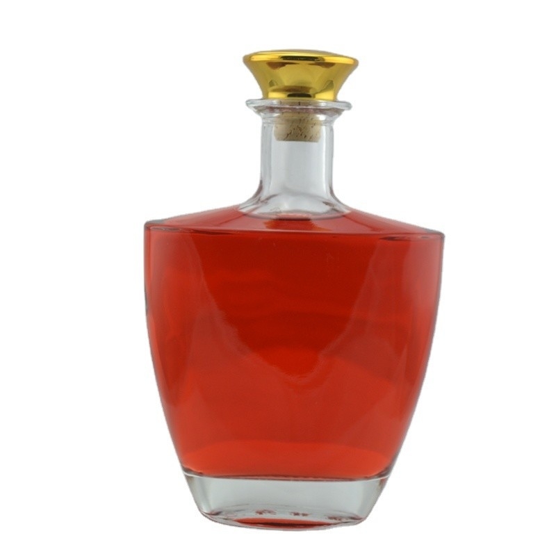 Witte olijfolie Tequila Whiskey Alcohol V-vormige Vodka Likörfles met schroefdop