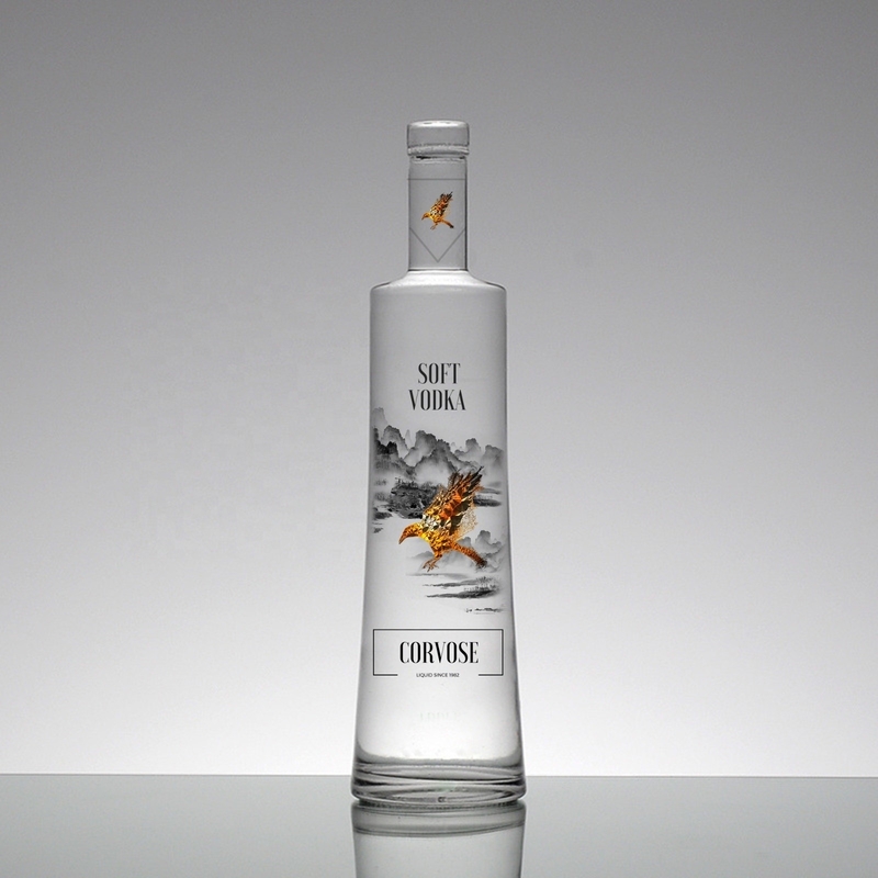375ml 500ml 700ml 750ml Custom Decoration Vodka Flasje met kurkkap van OEM/ODM