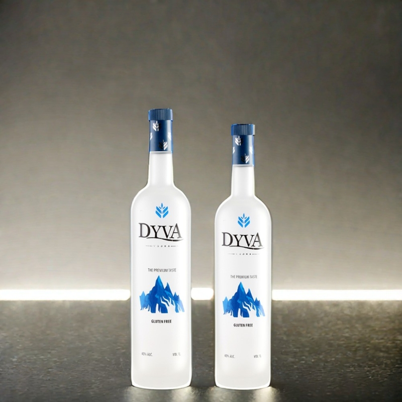 Duidelijk 375 ml 500 ml 700 ml 750 ml Custom Frosted Printing Spray Brandy Whisky Liquor Vodka Fles met dop