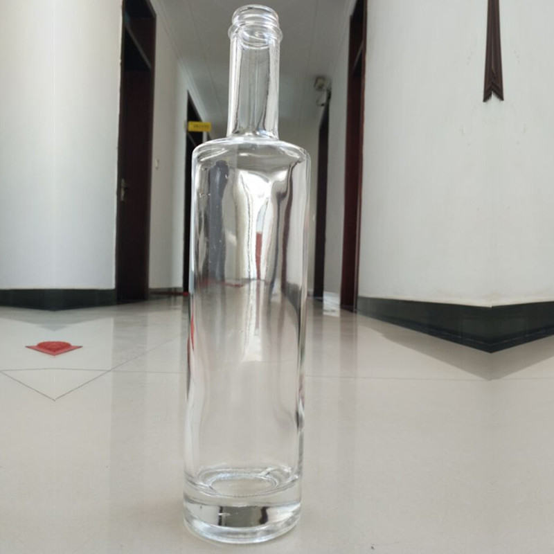 Super Flint Glass Collar Ronde 700 ml Cork Top Clear Gin Fles voor Vodka liefhebbers