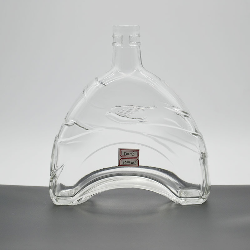 750 ml aangepaste flessen super flint glas materiaal brandy glas fles met kurk