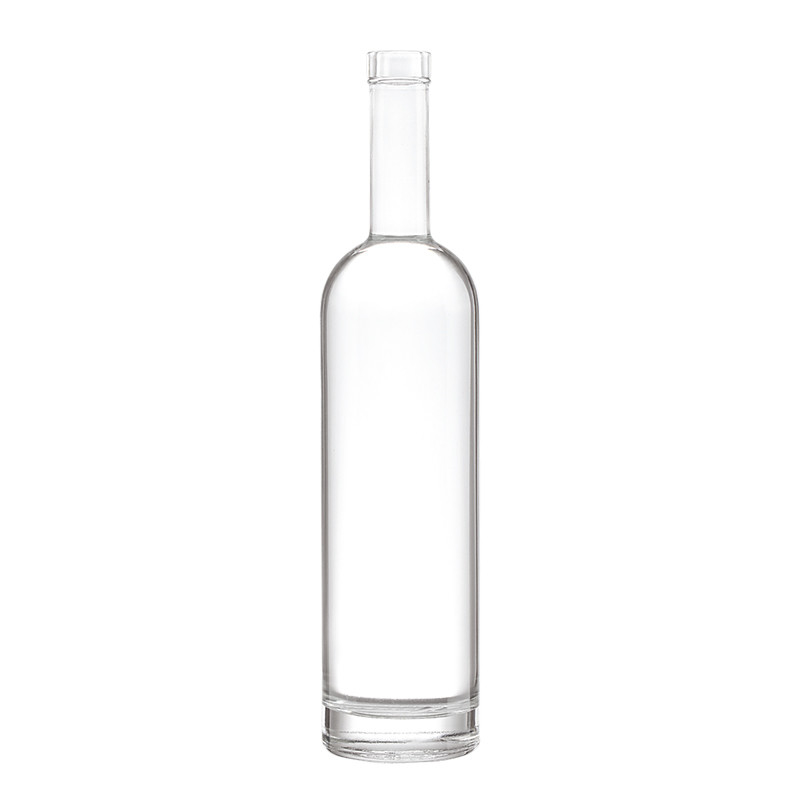 Custom 1 liter glazen fles voor wodka kristalwit schermdruk oppervlakte behandeling