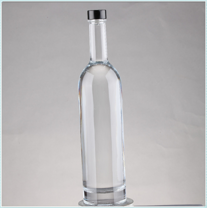 Duidelijke lege warm gestempelde super flint glazen drankflessen met kurk 75cl Capaciteit 750ml