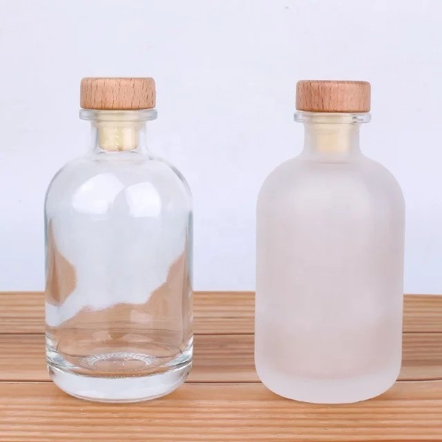 Tequila Custom Leeg, Hoog Rond Glas Boston Gin Fles met Cork/Caps
