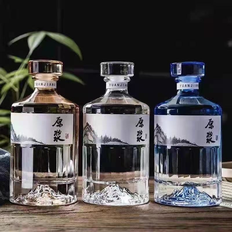 Bier 100ml 250ml 375ml 500ml 8oz 12oz 16oz Frosted Gin Glasfles Met Houten Korkstop