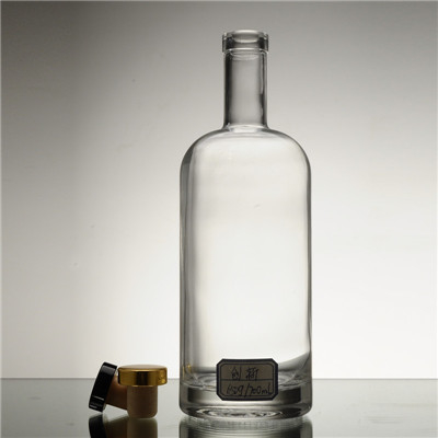 Super Flint 700 ml Spirit Glas Vodka Fles met kurk OEM/ODM Acceptabel Aanpasbaar