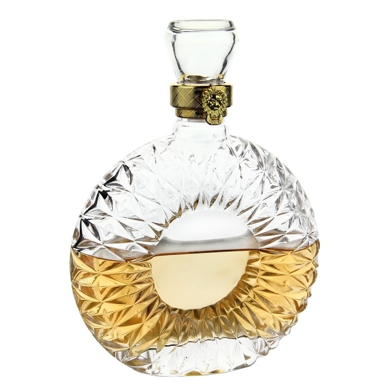 Custom 500ml 700ml 750ml lege drank wijn brandy glazen fles met glazen kurk voor wodka