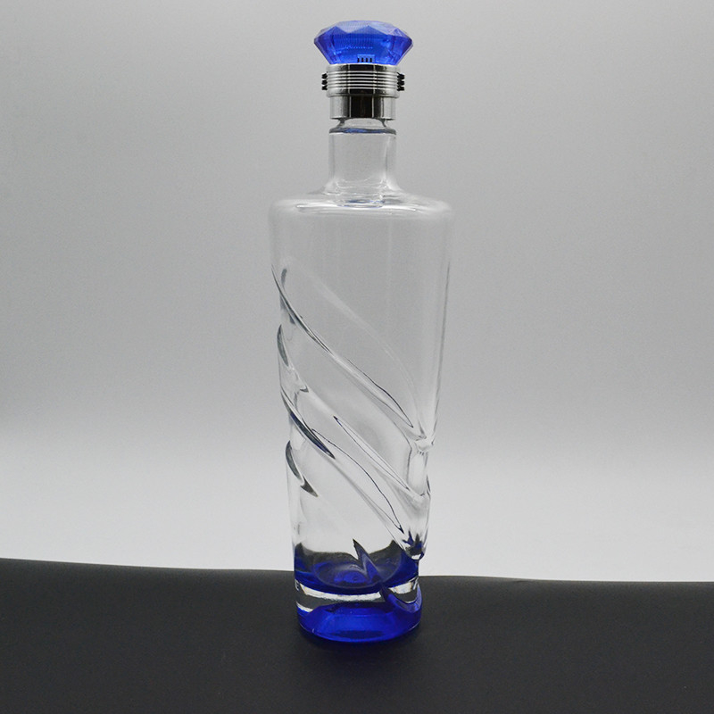 500 ml 750 ml glazen vodka whisky flessen super flint glas materiaal en platte basis ontwerp
