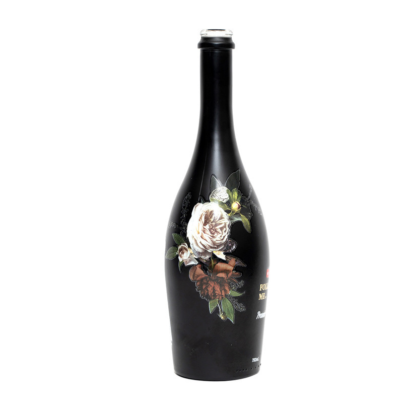 Kork en zwarte spray 16 oz glazen fles voor leeg 1 liter water wijn drank 1000 ml fles