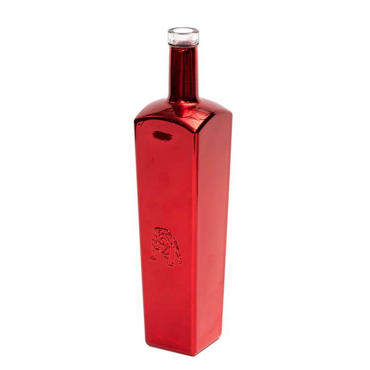 Super Flint Glass Fancy Unieke Vorm Frosted 750ml Leeg Kleur Spray Wijn Glasfles 500ml voor Liquor